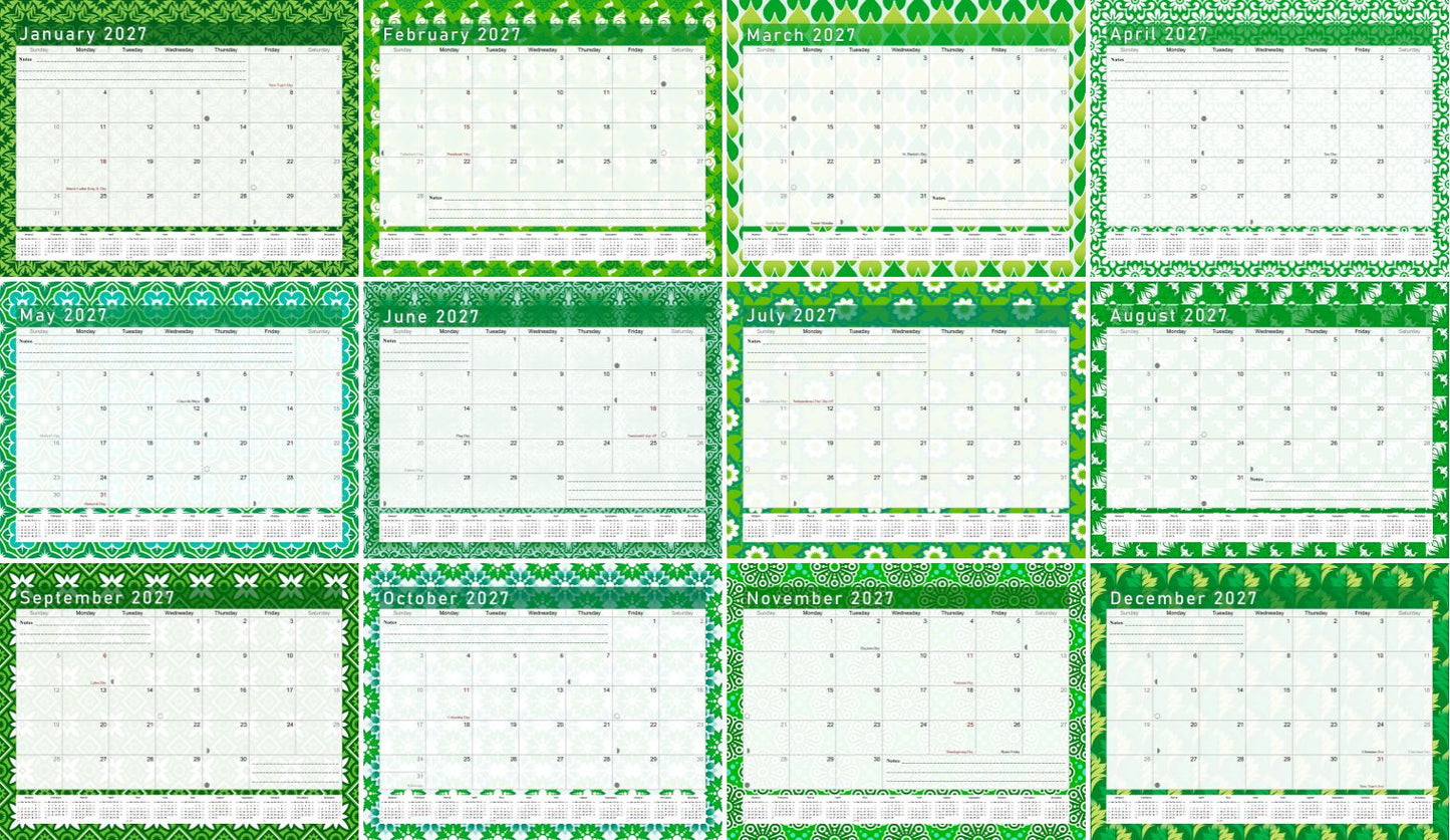2027 Monthly Magnetic/Desk Calendar - 12 Months Desktop/Wall Calendar/Planner - (Edition #16)