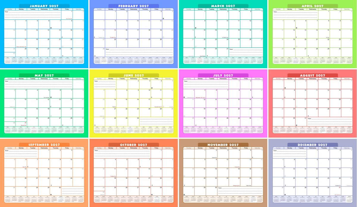 2026-2027 Magnetic/Desk Calendar - Desktop/Wall Calendar/Planner - (Edition #07)