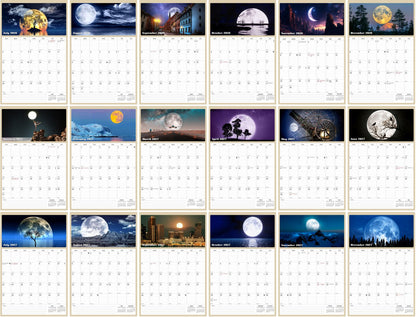 2026 - 2027 Wall Calendar Spiral-bound Twin-Wire Binding - 18 Months Planner - Large Ruled Blocks with Julian Dates - (Lunar)