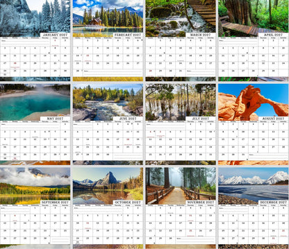 2026-2027 18 Months Standing Flip Desk Calendar Desktop Planner (National Parks)