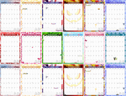 2025-2026 Wall Calendar Spiral-bound Twin-Wire Binding - 18 Months 8.5" x 11" 012
