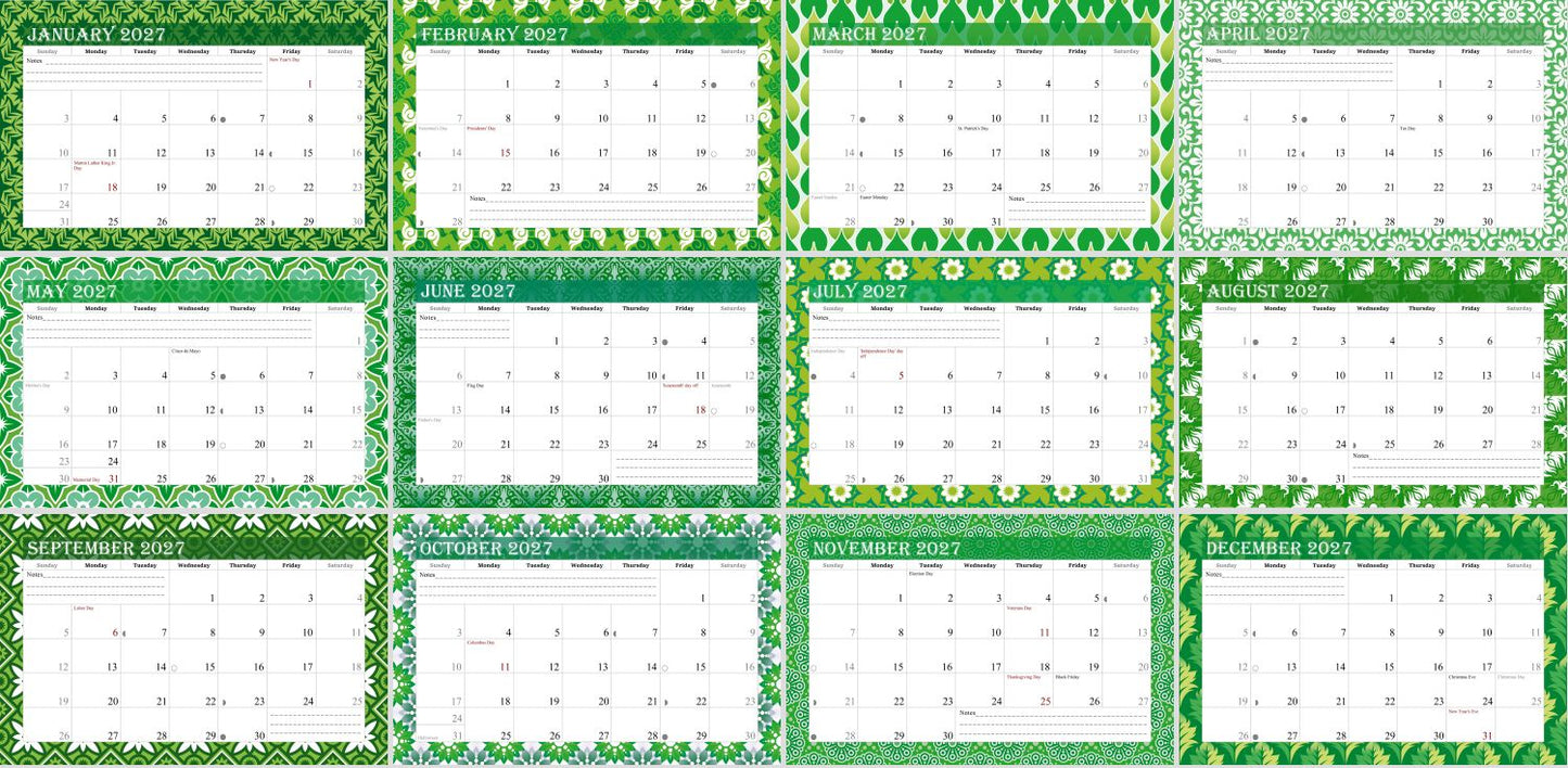 Personalized Custom 12 Months Calendar 2027 Collecting Memories Wall/Desktop/Planner Spiral-bound Mini 8.5x11 Inch (Add Your Own Photos) - Customized For Home, Office, Party, Birthday, Christmas Gift - Made in USA (Edition #06)