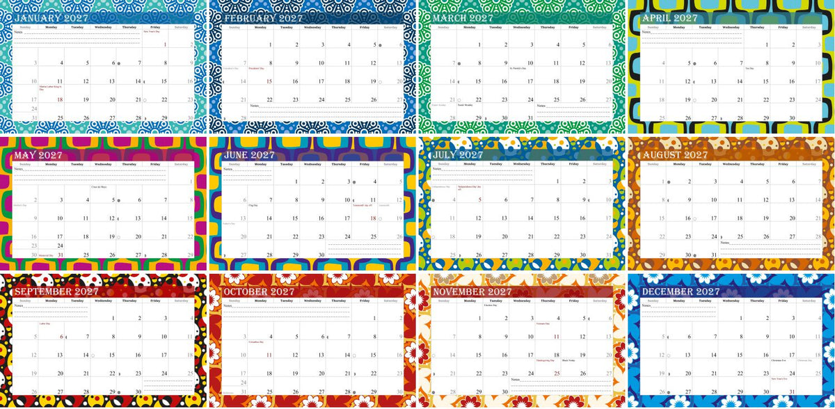2026-2027 18 Months Standing Flip Desk Calendar Desktop Planner 015