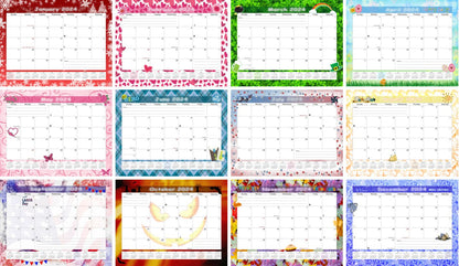2024 Scrapbook Wall Calendar Spiral-bound (Add Your Own Photos) - 12 Months Desktop #08