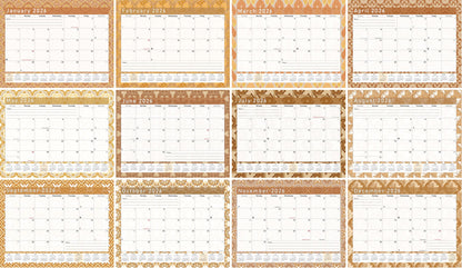 2025-2026 Monthly Spiral-Bound Wall / Desk Calendar - Desktop / Wall Blotter Calendar / Planner - (Edition #25)
