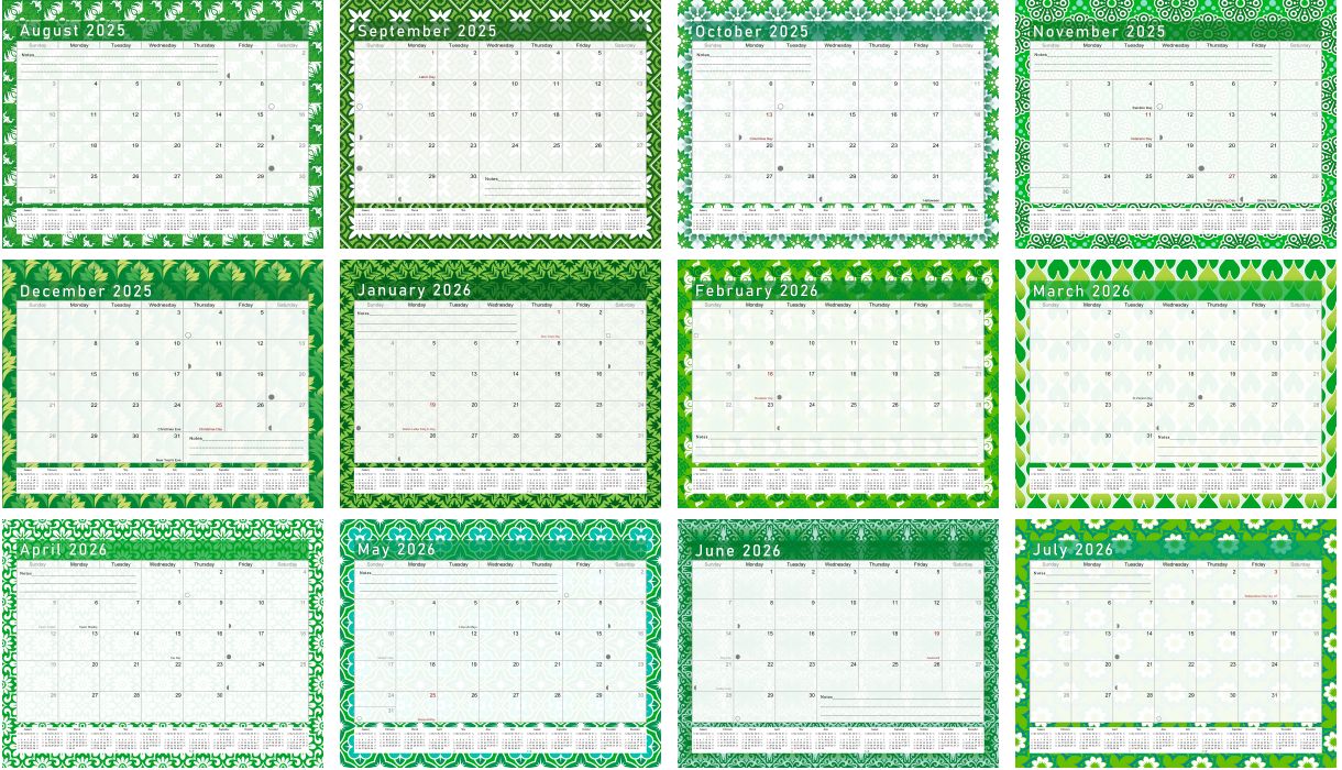 2025 - 2026 Academic Year 12 Months Student Calendar / College Planner for 3-Ring Binder, Desk or Wall -School Supplies - Made in USA (Edition #016)