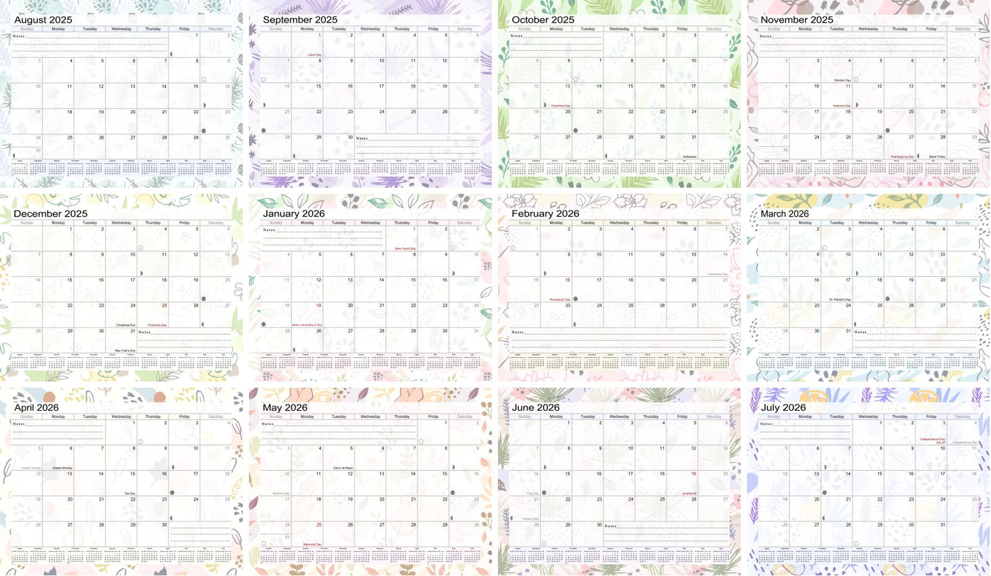 2025 - 2026 Academic Year 12 Months Student Calendar 3-Ring Binder (Edition #01)