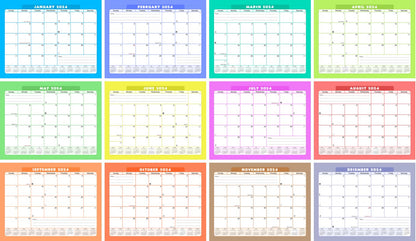 2024 Scrapbook Wall Calendar Spiral-bound (Add Your Own Photos) - 12 Months Desktop #05