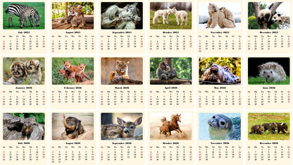 2025-2026 CD-Style Desk Calendar 18 Months Calendar (Baby Animals)