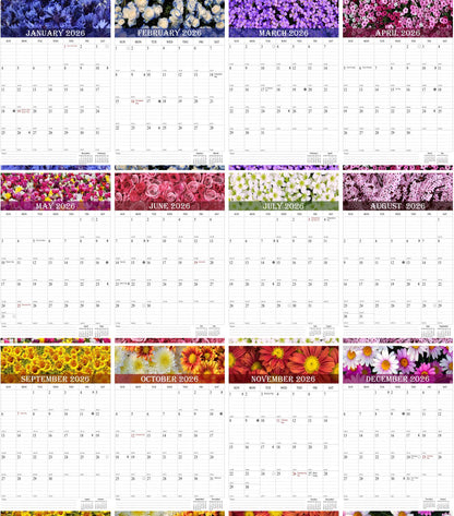 2026 Wall Calendar Spiral-Bound Twin-Wire Binding - 12 Months  04