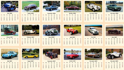 2026-2027 CD-Style Desk Calendar 18 Months Calendar (Classic Cars)