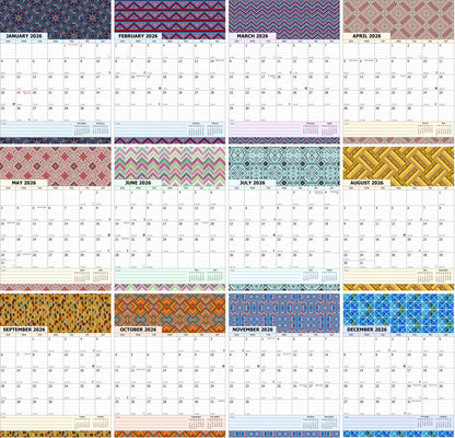 2026 Wall Calendar Spiral-Bound Twin-Wire Binding - 12 Months  18