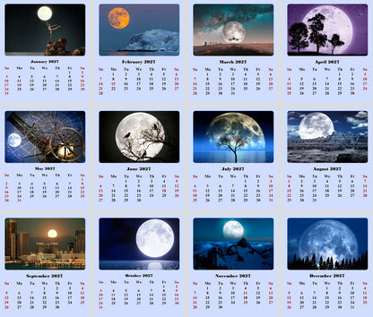 2027 CD-Style Desk Calendar 12 Months Calendar (Lunar)