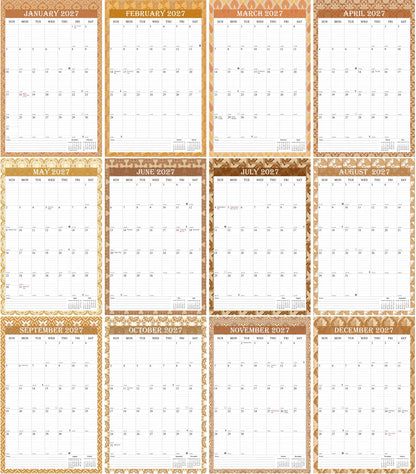 2027 Wall Calendar Spiral-Bound Twin-Wire Binding - 12 Months  02