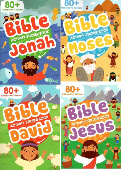 Bible Activity David, Moses, Jonah. Jesus - Sticker Book Over 80 Stickers (Set)