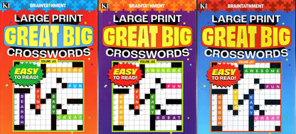 Large Print Great Big Crosswords (All New Puzzles) - Vol.165,166,167