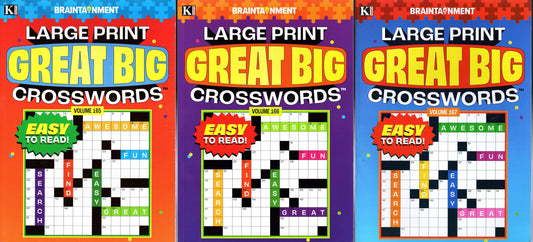 Large Print Great Big Crosswords (All New Puzzles) - Vol.165,166,167