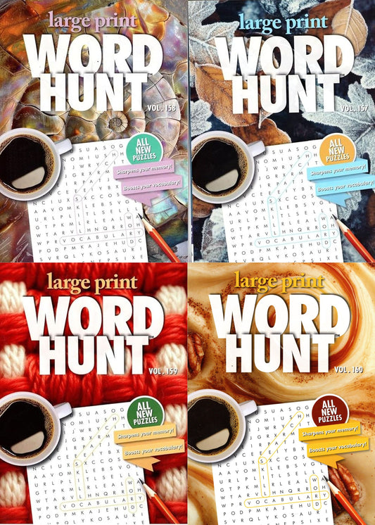Large Print Word Hunt - All New Puzzles - Vol.157,158,159,160