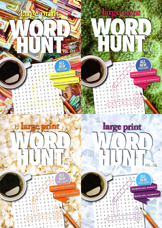 Large Print Word Hunt - All New Puzzles - Vol.133 -136