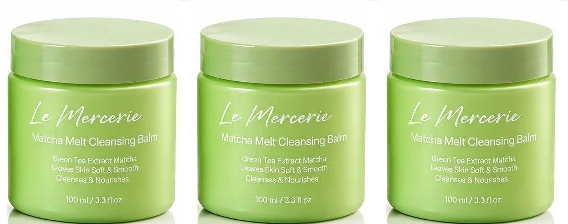 Le Mercerie Matcha Melt Cleansing Balm 3.3 fl oz / 100 ml (3-Pack Bundle)