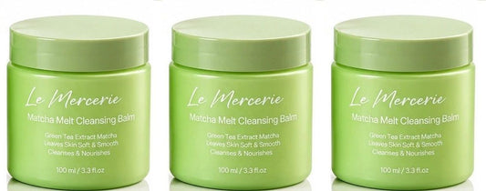 Le Mercerie Matcha Melt Cleansing Balm 3.3 fl oz / 100 ml (3-Pack Bundle)