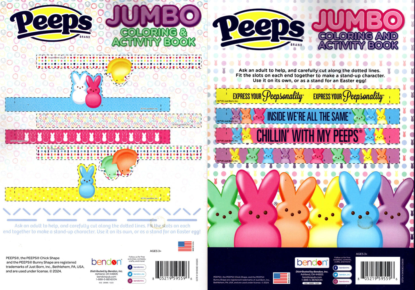 Peeps - Bonus Easter egg stands on the back - Jumbo Coloring & Activity Book (Set of 2 Books)
