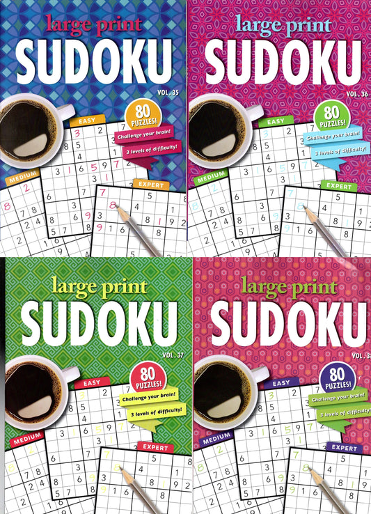 Large Print Sudoku Puzzle - All New Puzzles - Vol.35 - 38