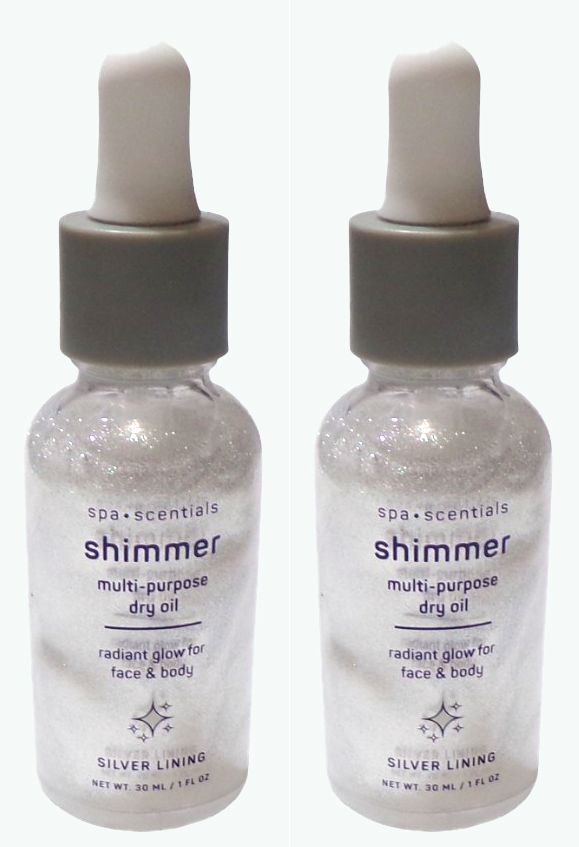 Spa•Scentials Shimmer Multi-purpose Dry Oil silver lining 1Fl Oz (Set of 2)