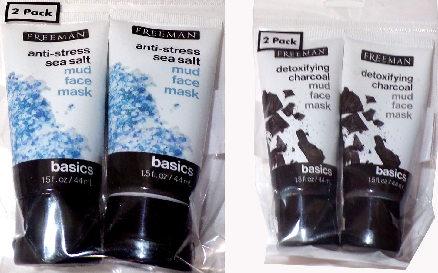 Share Freeman Basics Detoxifying Charcoal & Sea Salt Mud Face Mask 1.5 oz. (Set)