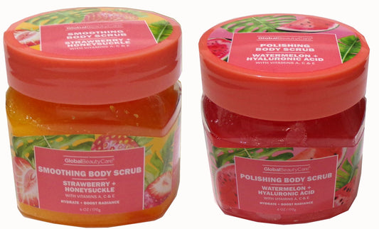 Global Beauty Polishing Body Scrub Watermelon + Smoothing Strawberry (Set of 2)