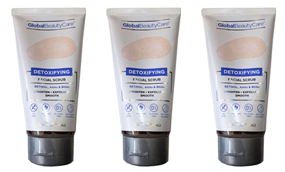 Global Beauty Care - Detoxifying Facial Scrub - Retinol, AHAs & BHAs Brighten Set of 3