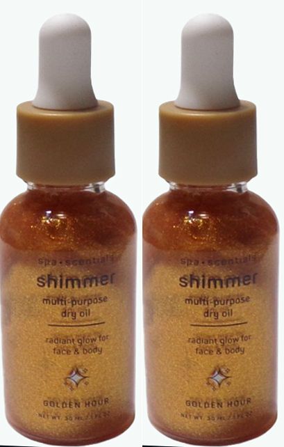 Spa•Scentials Shimmer Multi-purpose Dry Oil golden hour 1Fl Oz (Set of 2)