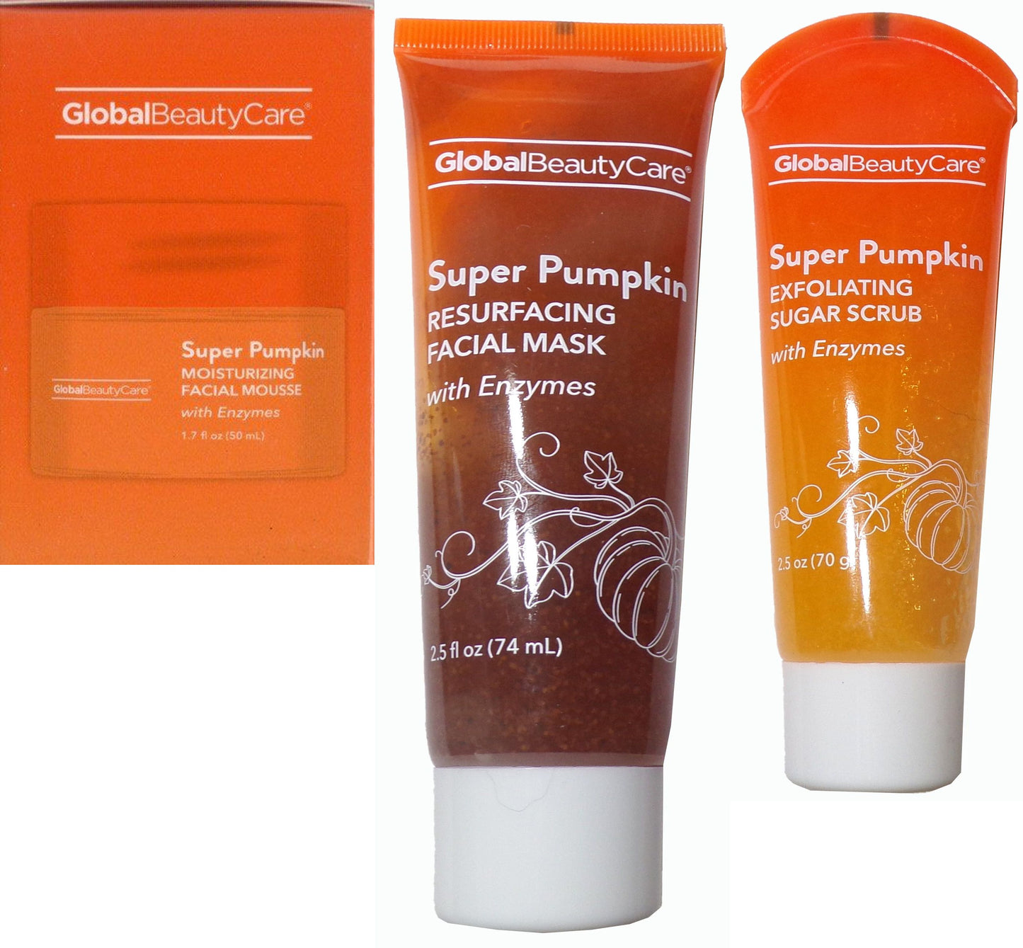 Global Beauty Care Super Pumpkin 3-Piece Skincare Collection (Mask, Cream, Serum