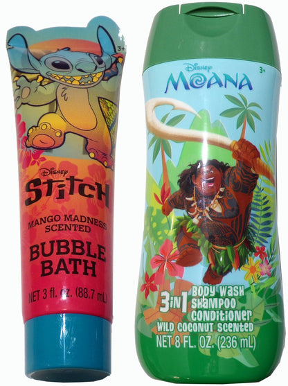 Disney Character Stitch & Moana Kids Bath Set