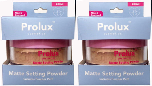 PROLUX Cosmetics MATTE Setting Powder With Puff ~ Bisque (Set of 2)