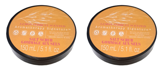 Lemon Verbena Scented - Aromatherapy Signature - Salt Scrub Gommage AUX Sels 5.1fl (Set of 2)