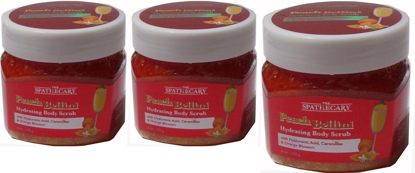 The Spathecary Peach Bellini Hydrating Body Scrub 6oz/170g (Set of 3)