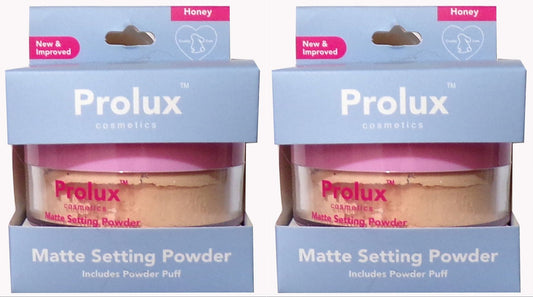 PROLUX Cosmetics MATTE Setting Powder With Puff ~ Honey (Set of 2)