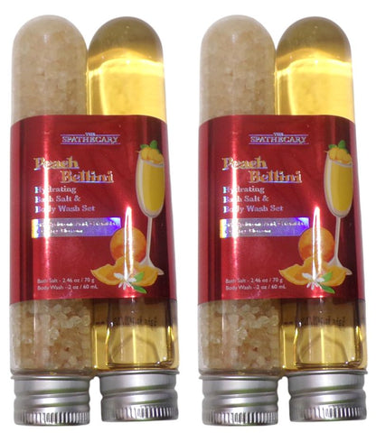 SPATHECARY Peach Bellini fragrance Body Wash Bath Salt With Hyaluronic Acid Set
