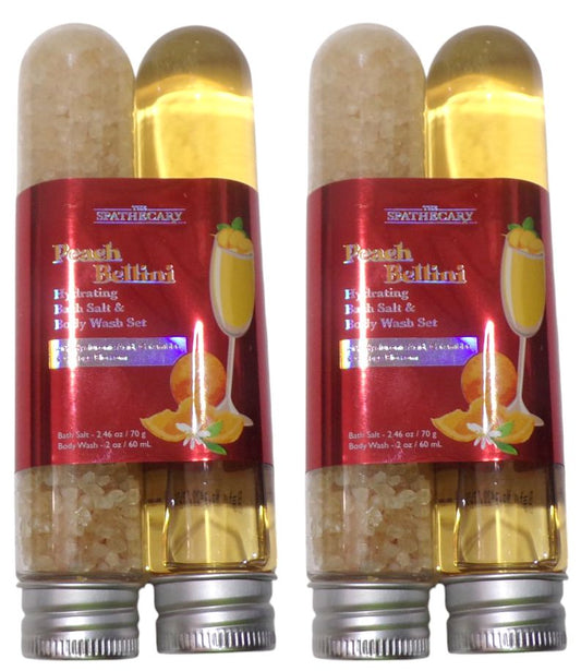 SPATHECARY Peach Bellini fragrance Body Wash Bath Salt With Hyaluronic Acid Set