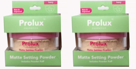 PROLUX Cosmetics MATTE Setting Powder With Puff ~ Ivory (Set of 2)