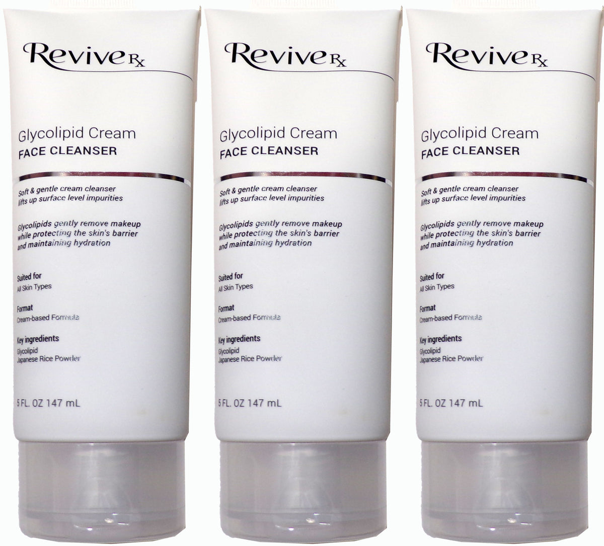 Revive Rx Glycolipid Cream Face Cleanser 3-Pack, 15 fl. oz.