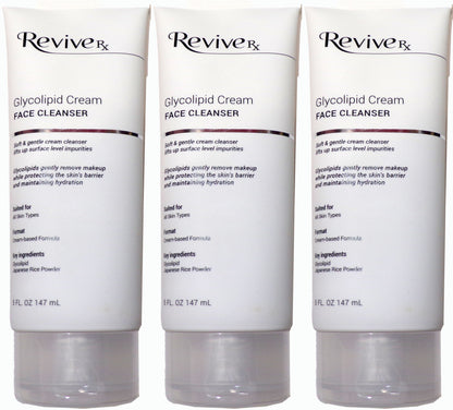 Revive Rx Glycolipid Cream Face Cleanser 3-Pack, 15 fl. oz.