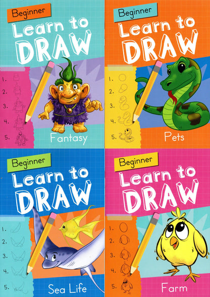 Beginner iDraw - Learn to Draw - Sea Life, Farm, Fantasy & Pets - Book