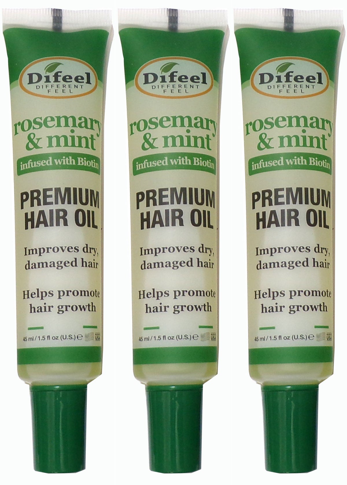 Difeel Rosemary & Mint Premium Hair Oil Infused with Biotin 3-Pack, 4.5 fl. oz.