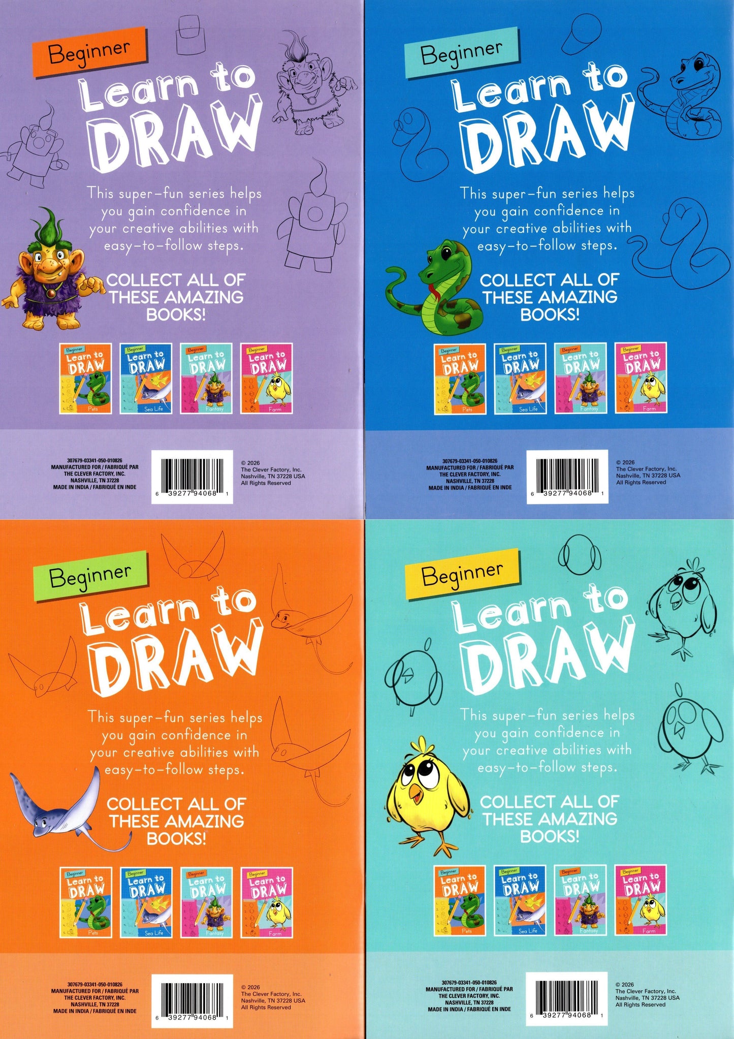 Beginner iDraw - Learn to Draw - Sea Life, Farm, Fantasy & Pets - Book