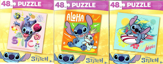 Disney Lillo & Stitch Aloha - 48 Piece Jigsaw Puzzle (Set of 3)
