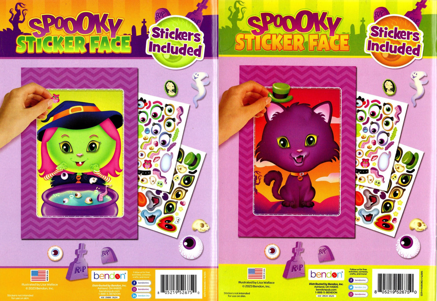 Spooky Sticker Face Halloween Activity Book 2-Book Bundle v3