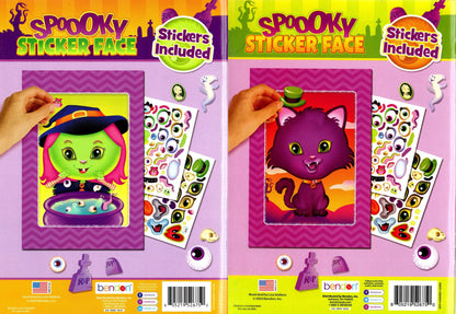 Spooky Sticker Face Halloween Activity Book 2-Book Bundle v3