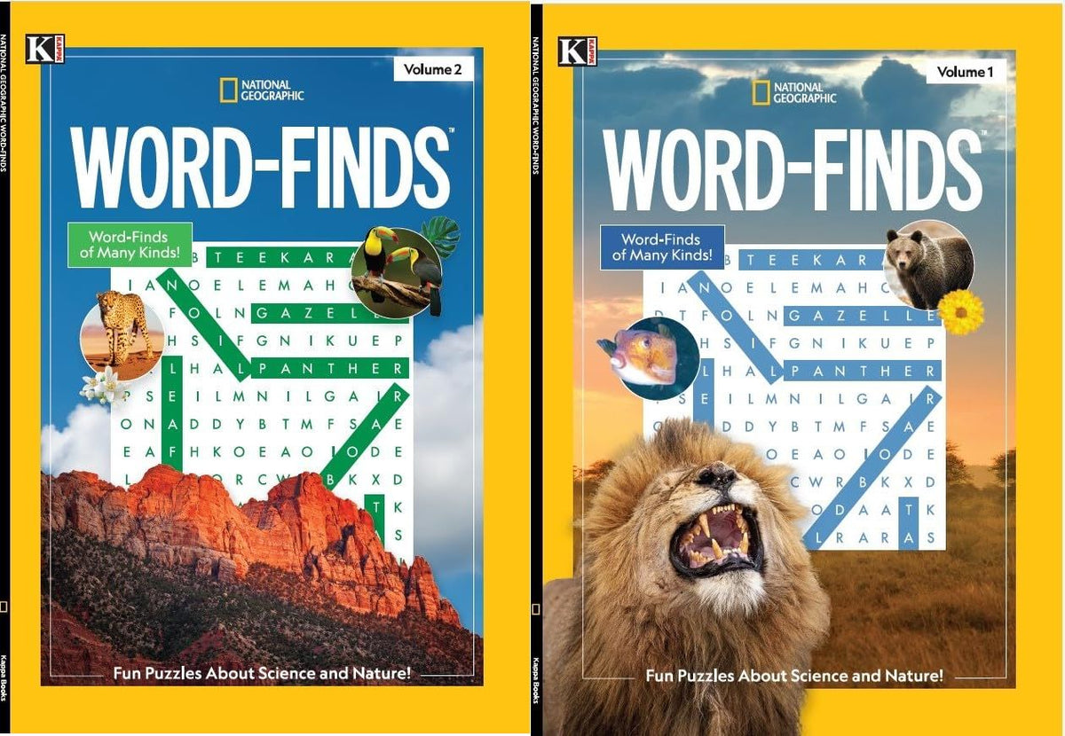 Kappa National Geographic Word-Finds Books Bundle, Volumes 1 & 2